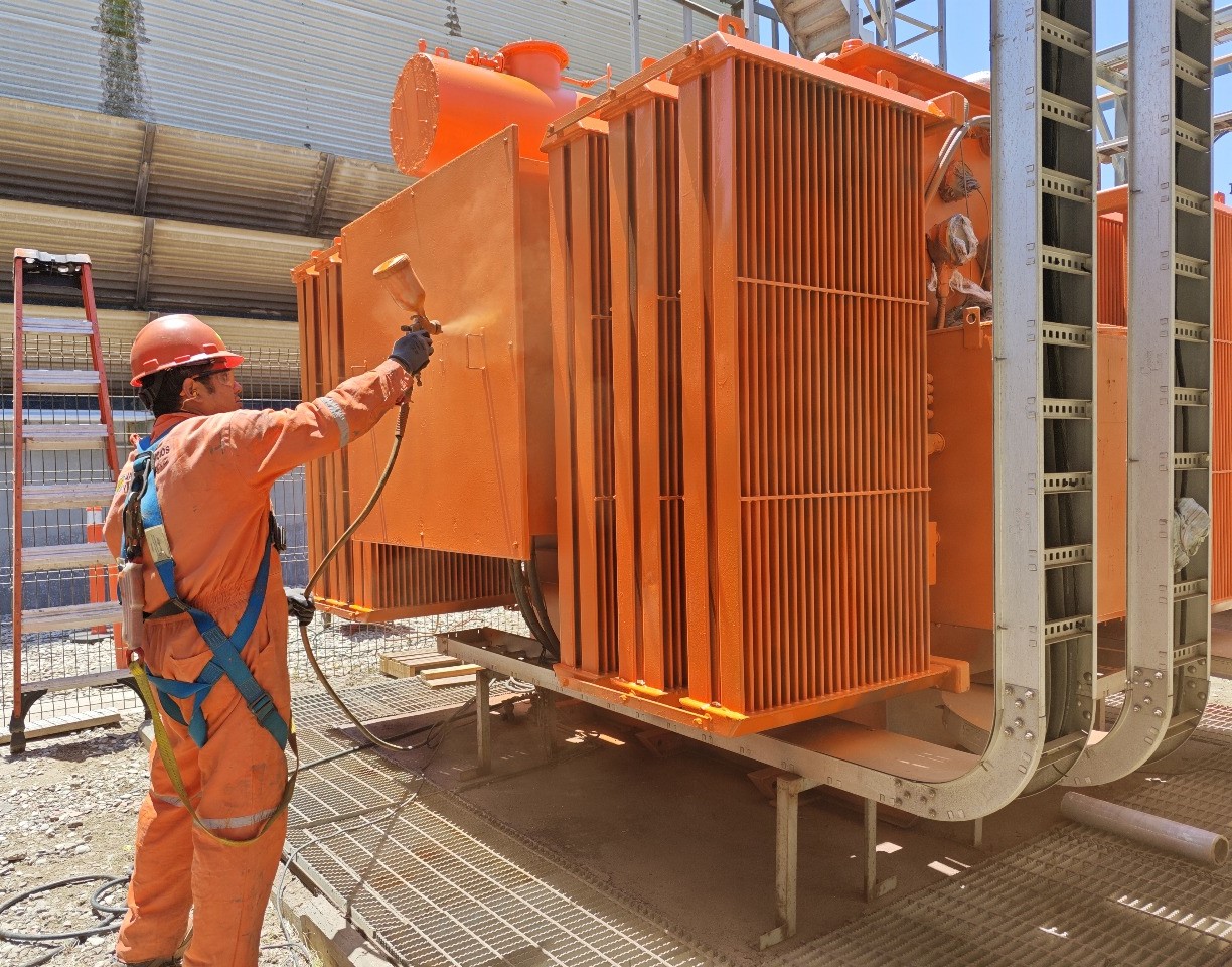 Pintura anticorrosiva de transformador