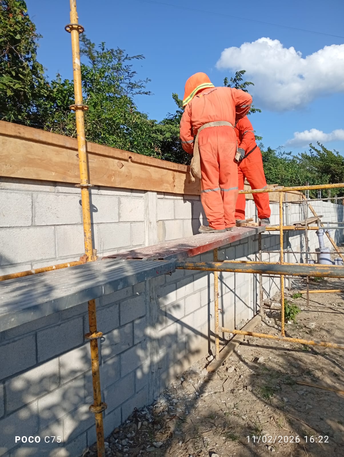 Trabajos en andamio con cimbra